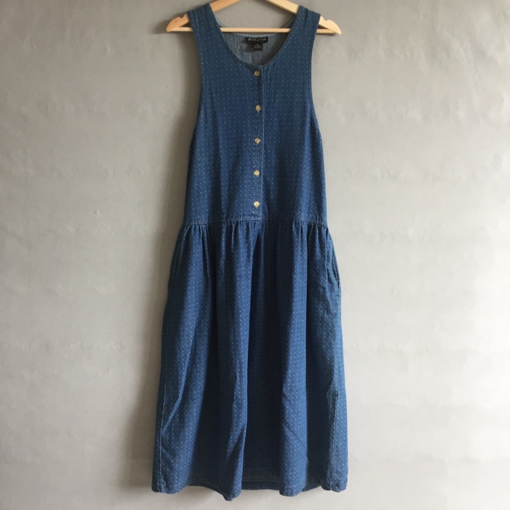 Vintage denim apron dress